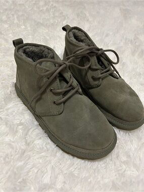 Women’s Olive Suede Lace-Up UGG Boots
